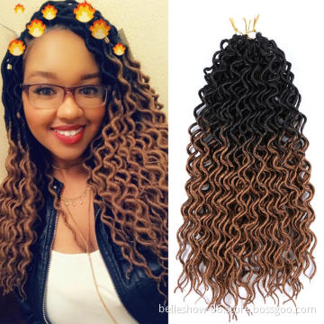 Bellshow faux locs with curly ends faux twist locs goddess braids goddess crochet faux locs hair 18inch